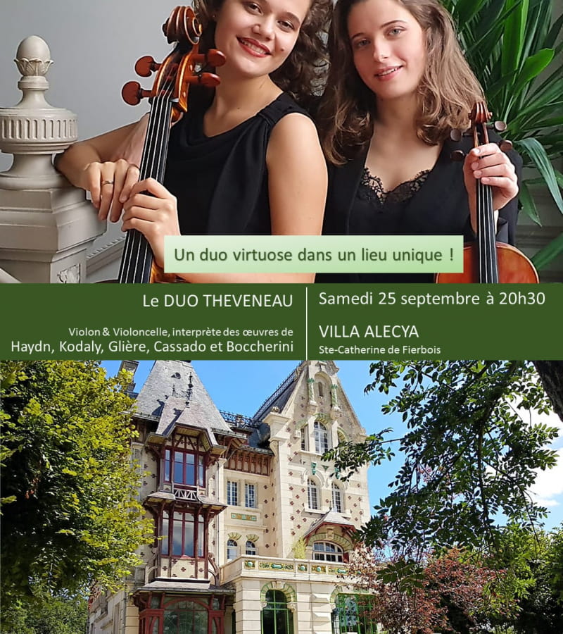 Villa Alecya - Affiche concert Duo Theveneau - 25 sept 2021