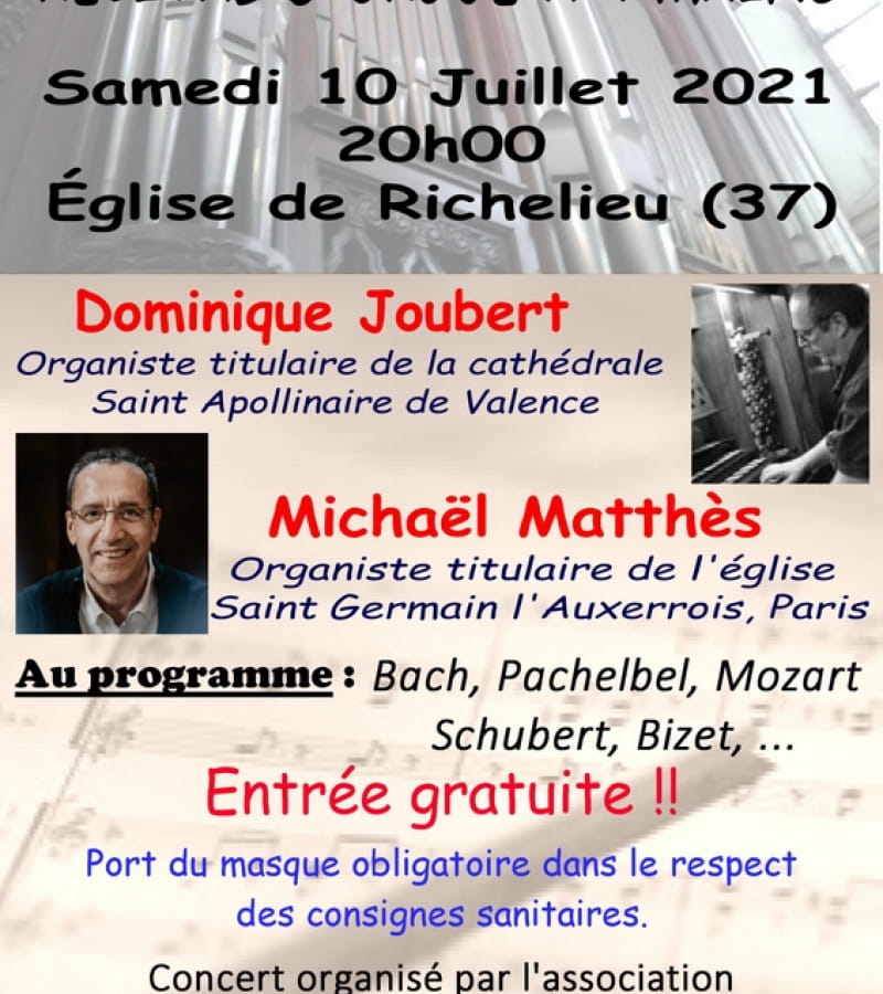 récital orgue église de Richelieu  juillet 2021