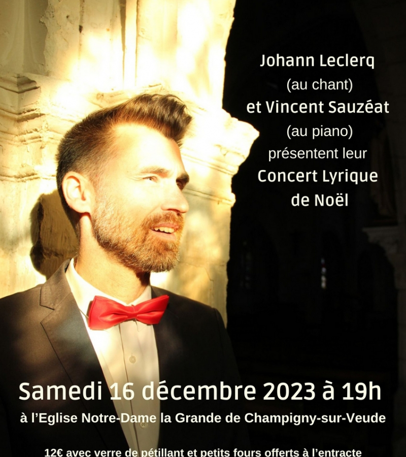 Concert lyrique noël église champigny sur veude décembre 2023