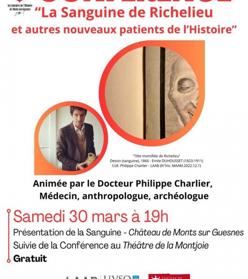 Conférence la Sanguine de Richelieu Château Monts-sur-Guesnes mars 2024