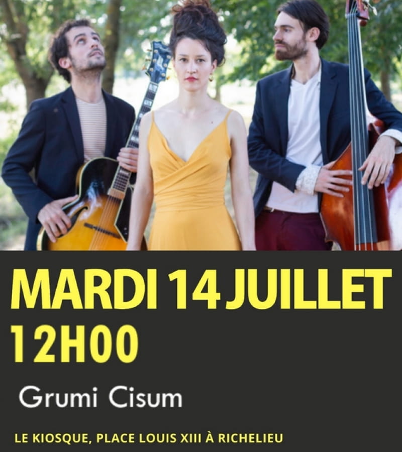 concert Grumi Cisum kiosque Richelieu 14 juillet 2020