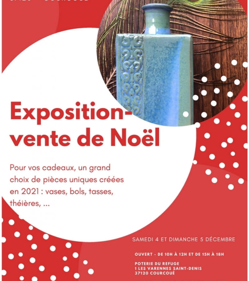 expo vente Noël Poterie du Refuge Courcoué décembre 2021