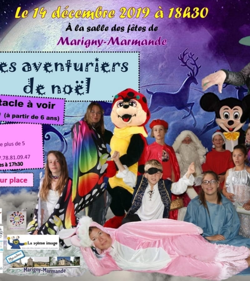 spectacle les aventuriers de noël  Marigny-Marmande 2019